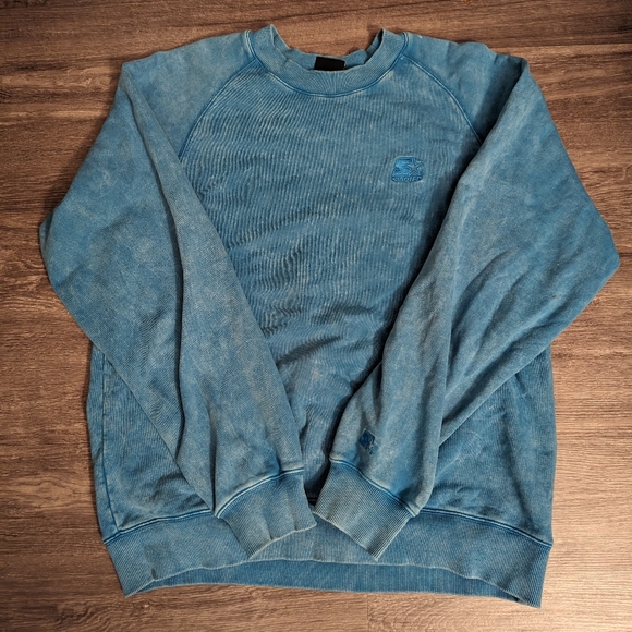 Starter Blue Acid Wash Crewneck - Picture 1 of 4